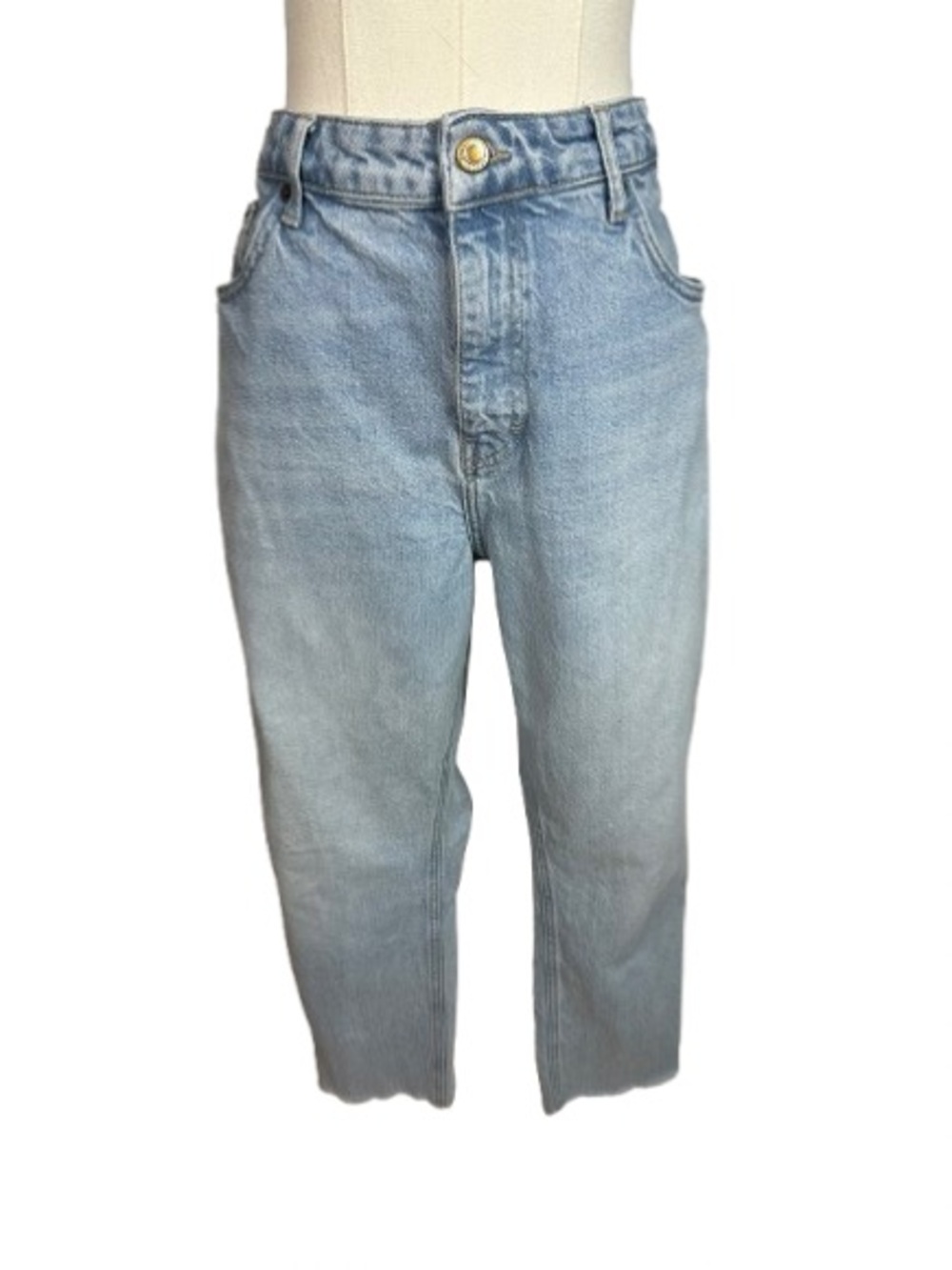 🌟SALE🌟 Topshop Light Wash Relaxed Raw Hem Jeans Size 10